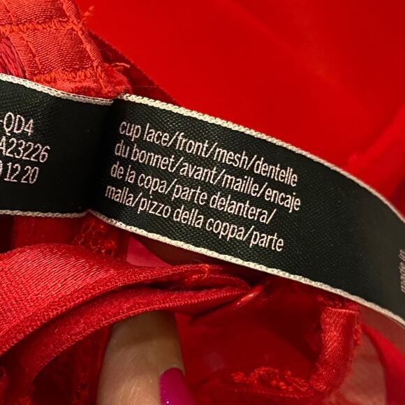 VICTORIA’S SECRET Red Lace Corset Negligée intimate Bodysuit Sexy Size MEDIUM - Picture 7 of 8